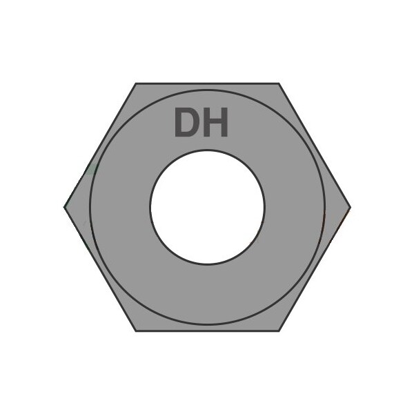 Newport Fasteners Heavy Hex Nut, 1-1/2"-6, Steel, Grade DH, Plain, 1-15/32 in Ht, 30 PK NB228098B-30 - main